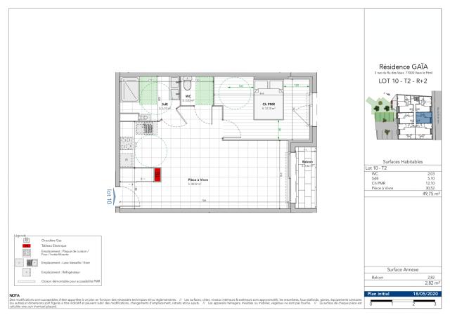 Appartement 2 pièces Vaux le penil disponible à la Vente